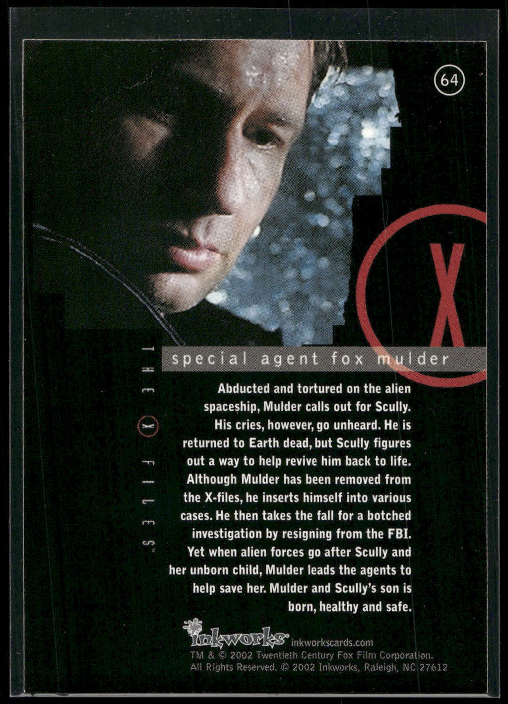2002 Inkworks X-Files Season 8 #64 Special Agent Fox Mulder