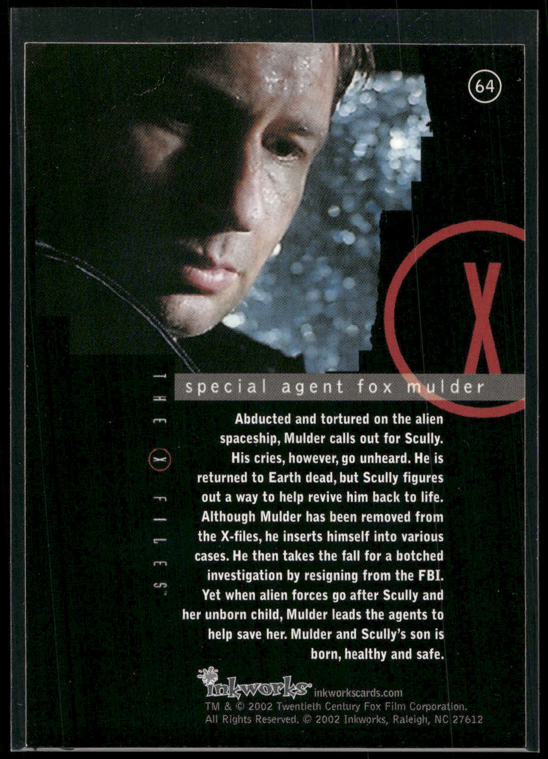 2002 Inkworks X-Files Season 8 #64 Special Agent Fox Mulder