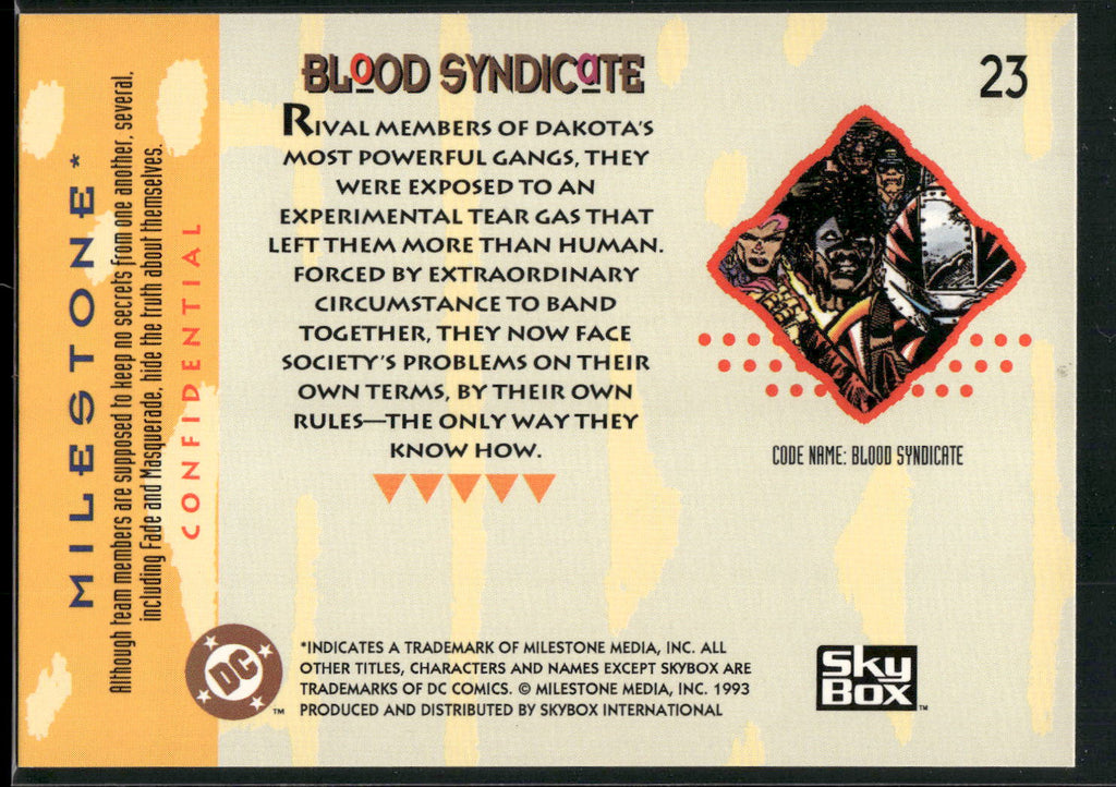 1993 SkyBox Milestone: The Dakota Universe #23 Blood Syndicate