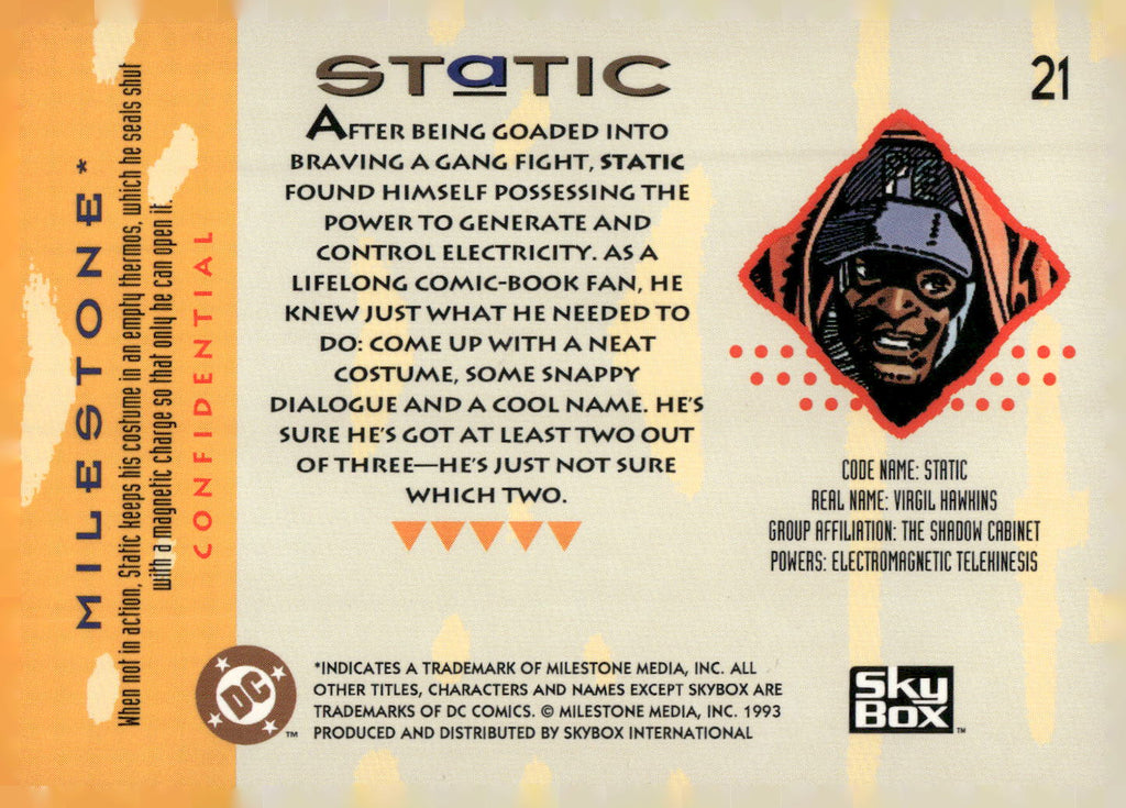 1993 SkyBox Milestone: The Dakota Universe #21 Static