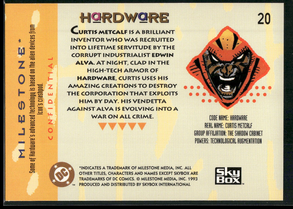 1993 SkyBox Milestone: The Dakota Universe #20 Hardware