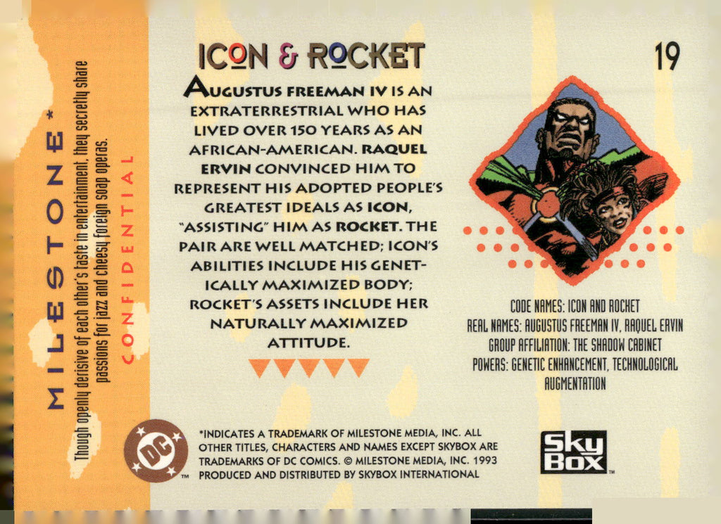 1993 SkyBox Milestone: The Dakota Universe #19 Icon &amp; Rocket