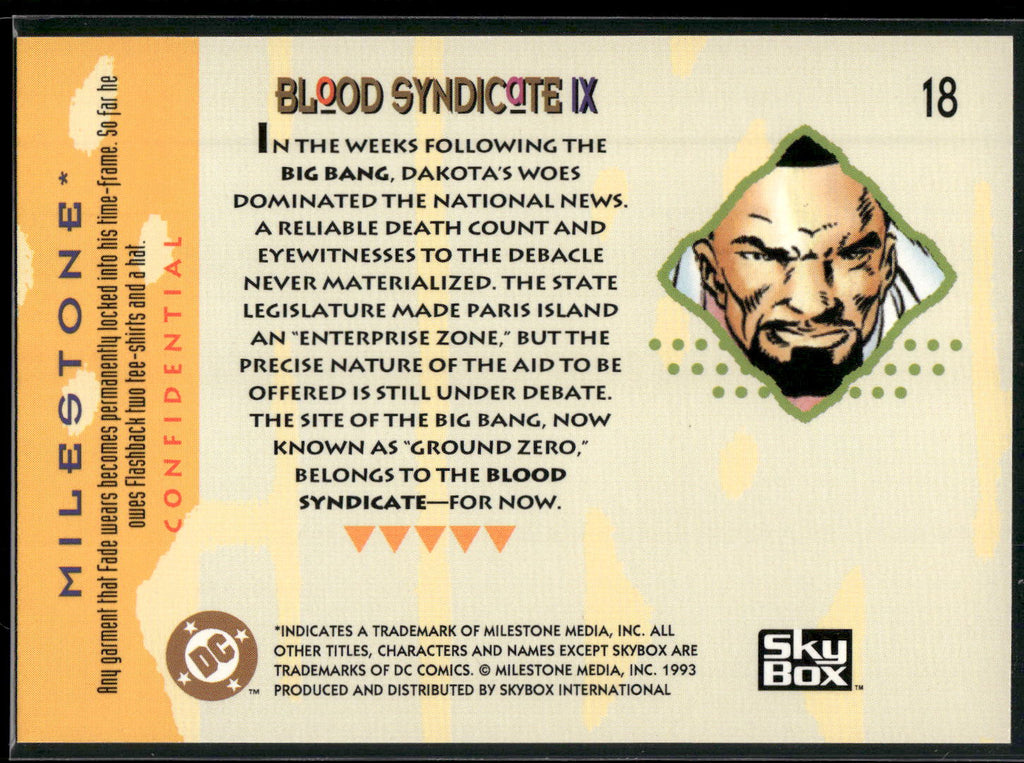 1993 SkyBox Milestone: The Dakota Universe #18 Blood Syndicate