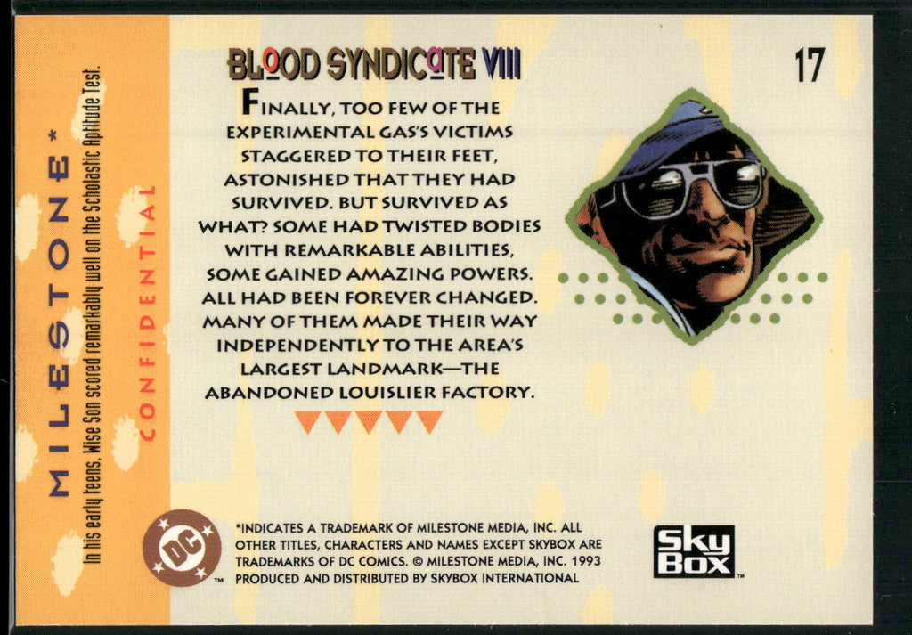 1993 SkyBox Milestone: The Dakota Universe #17 Blood Syndicate VIII