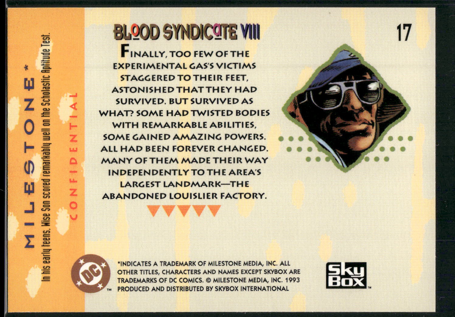 1993 SkyBox Milestone: The Dakota Universe #17 Blood Syndicate VIII