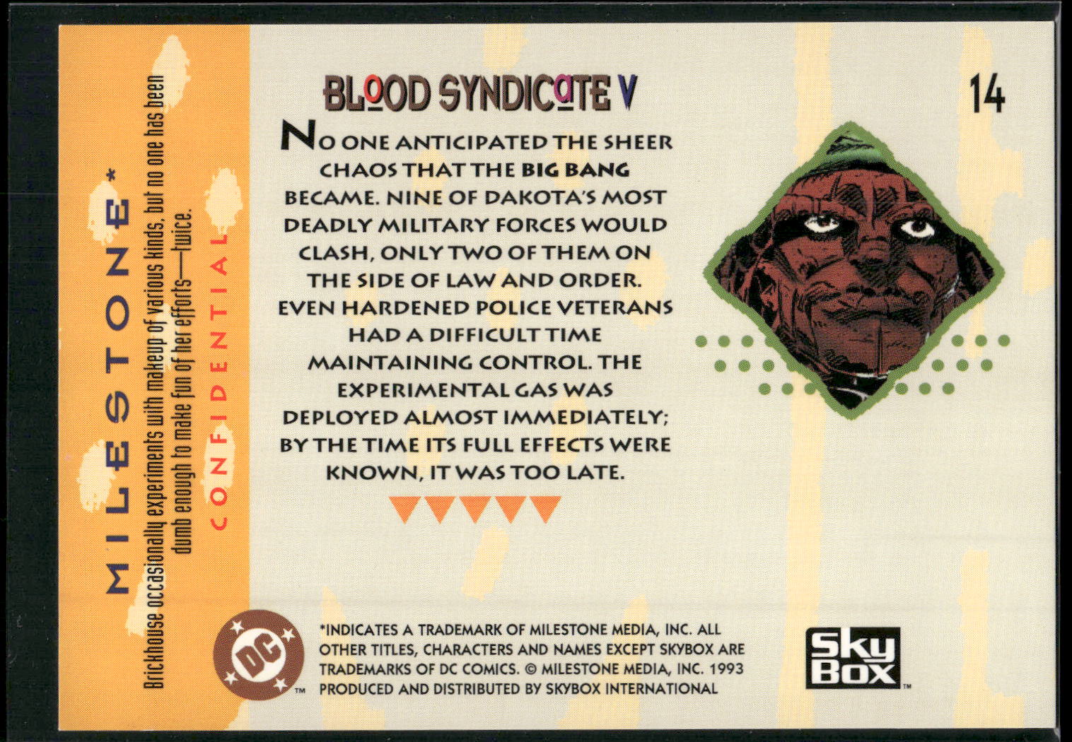 1993 SkyBox Milestone: The Dakota Universe #14 Blood Syndicate V