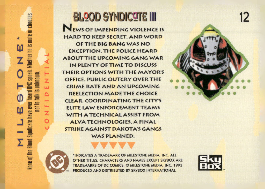 1993 SkyBox Milestone: The Dakota Universe #12 Blood Syndicate