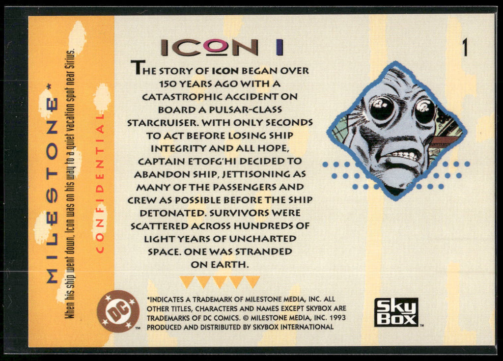 1993 SkyBox Milestone: The Dakota Universe #1 Icon I