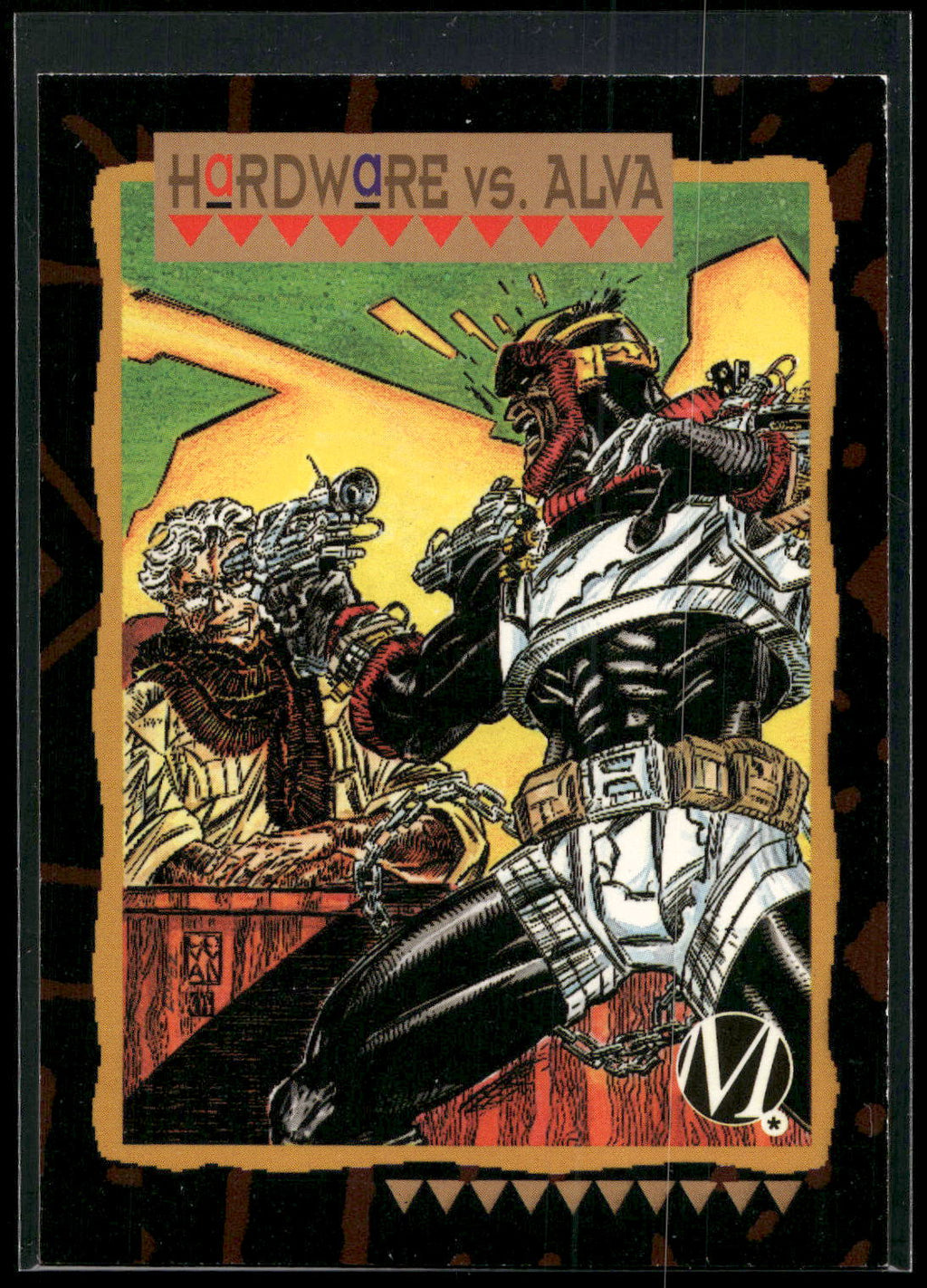 1993 SkyBox Milestone: The Dakota Universe #59 Hardware vs. Alva