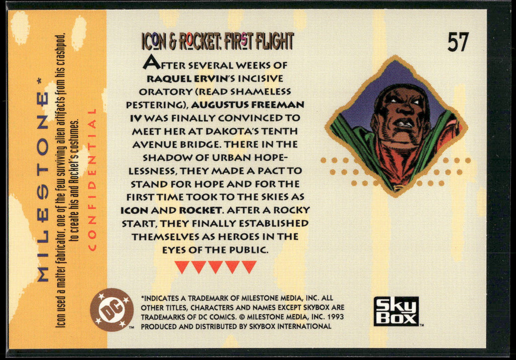 1993 SkyBox Milestone: The Dakota Universe #57 Icon &amp; Rocket: First Flight