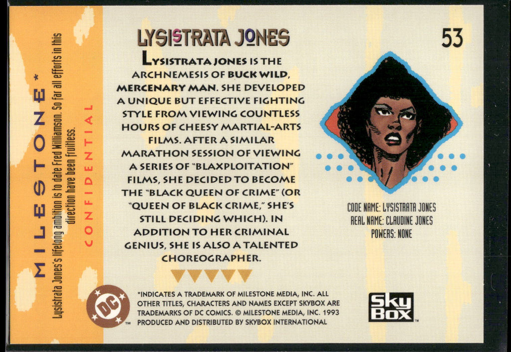 1993 SkyBox Milestone: The Dakota Universe #53 Lysistrata Jones