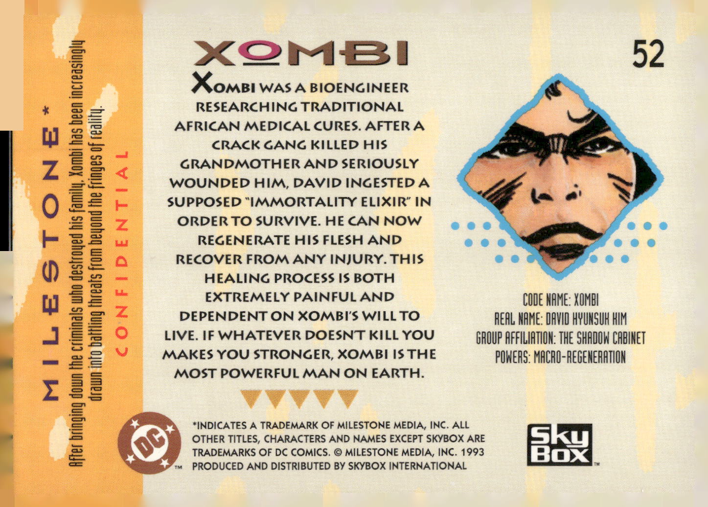 1993 SkyBox Milestone: The Dakota Universe #52 Xombi