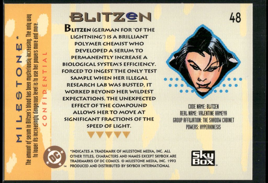 1993 SkyBox Milestone: The Dakota Universe #48 Blitzen