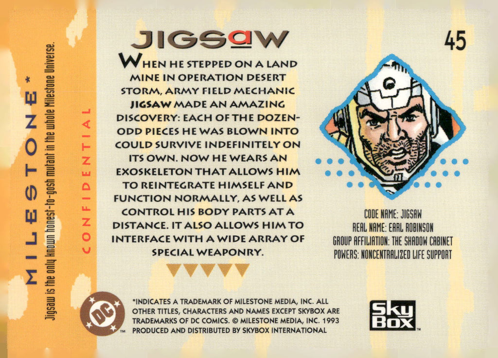 1993 SkyBox Milestone: The Dakota Universe #45 Jigsaw