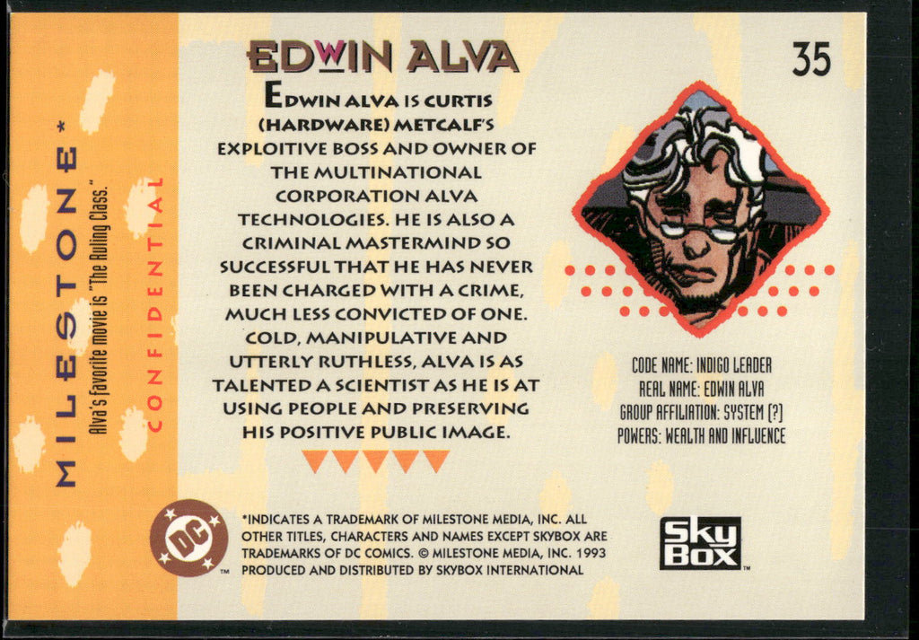 1993 SkyBox Milestone: The Dakota Universe #35 Edwin Alva