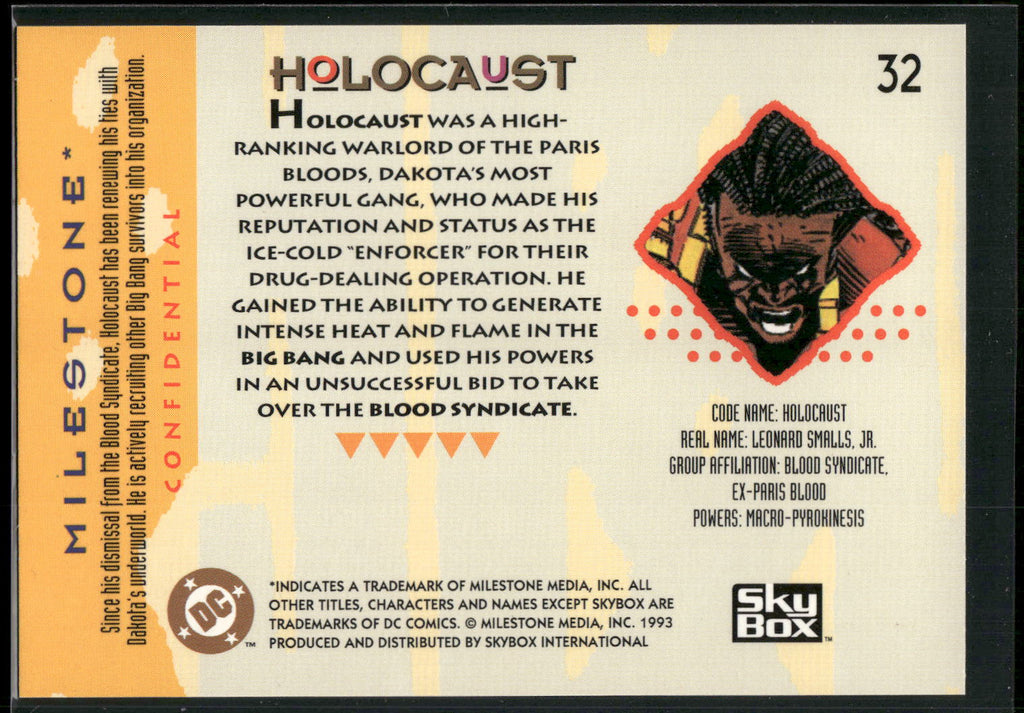 1993 SkyBox Milestone: The Dakota Universe #32 Holocaust