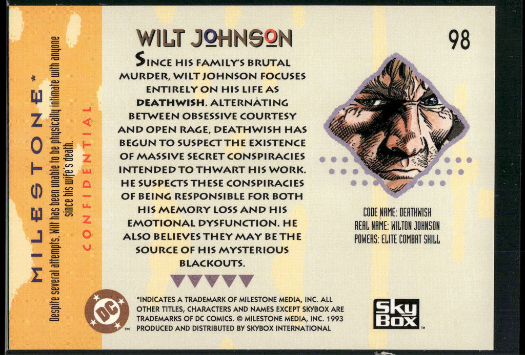 1993 SkyBox Milestone: The Dakota Universe #98 Wilt Johnson