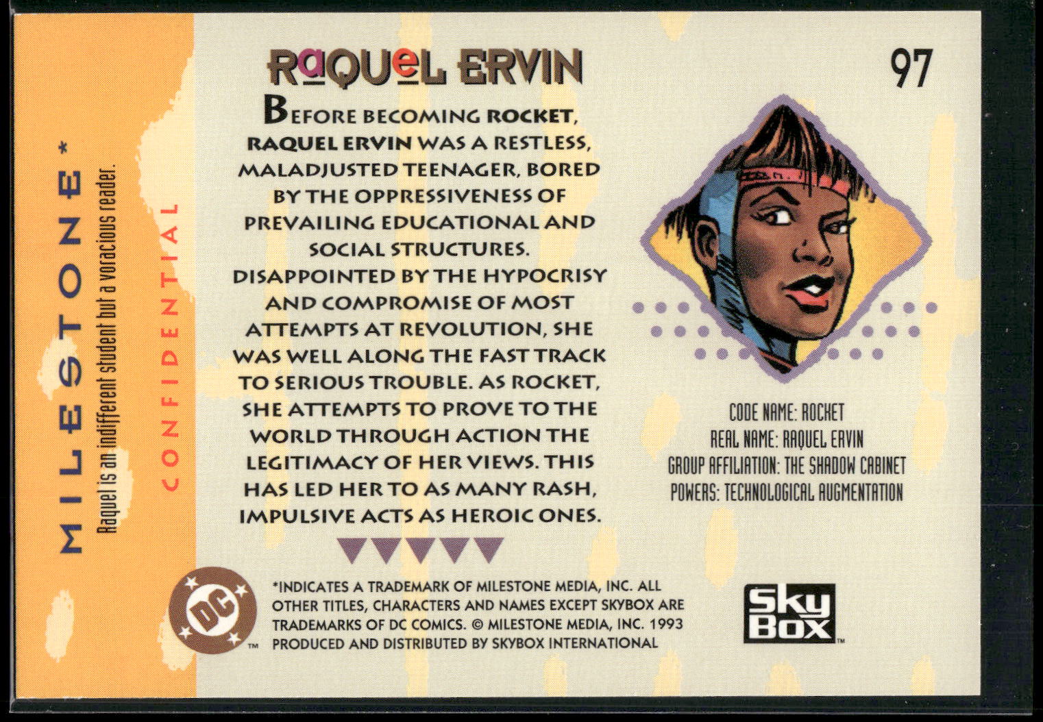 1993 SkyBox Milestone: The Dakota Universe #97 Raquel Ervin