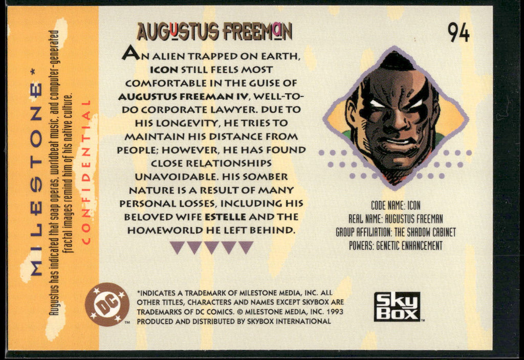 1993 SkyBox Milestone: The Dakota Universe #94 Augustus Freeman