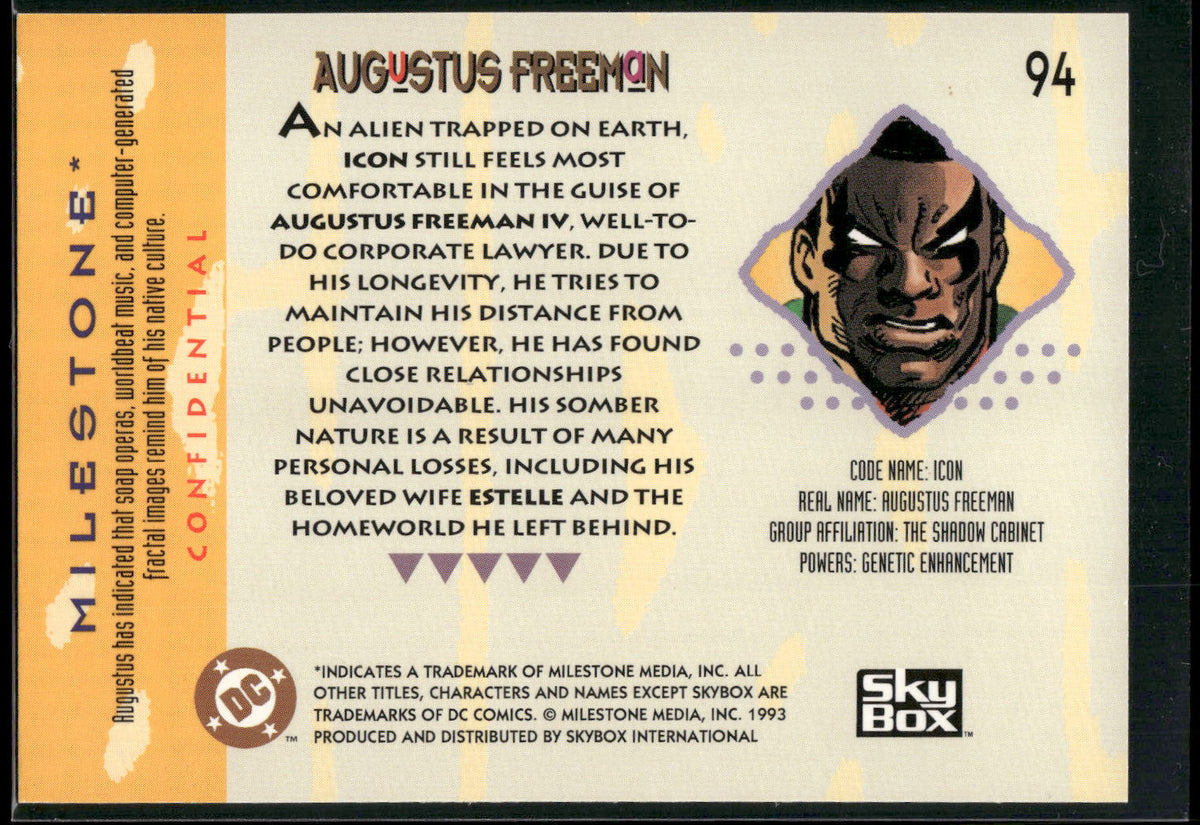 1993 SkyBox Milestone: The Dakota Universe #94 Augustus Freeman