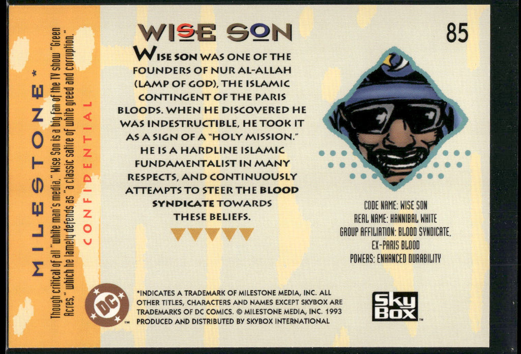 1993 SkyBox Milestone: The Dakota Universe #85 Wise Son
