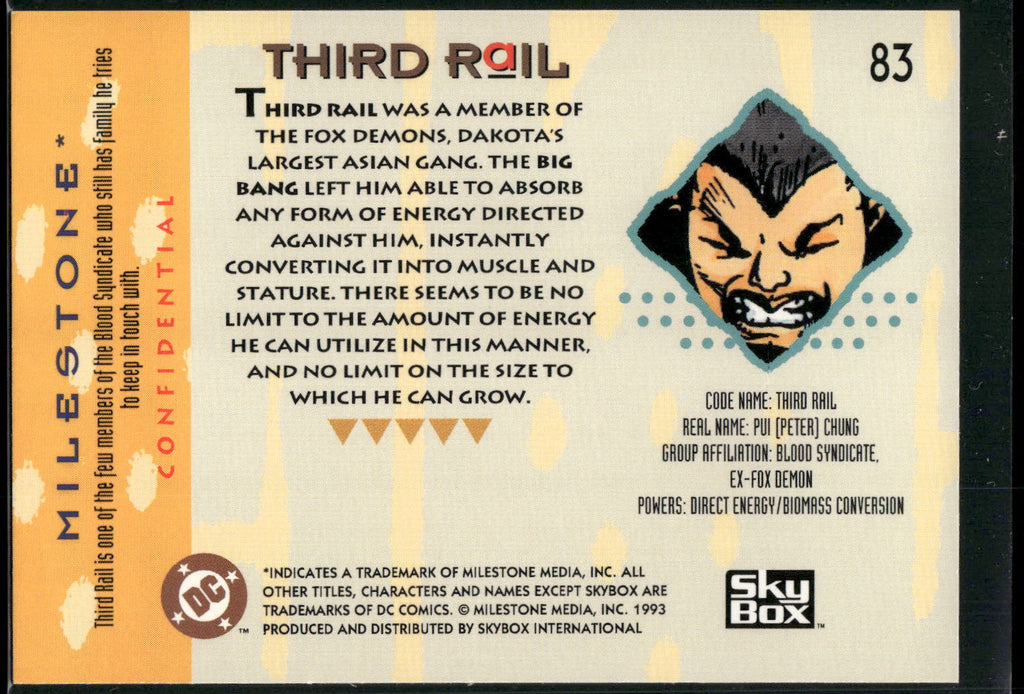 1993 SkyBox Milestone: The Dakota Universe #83 Third Rail