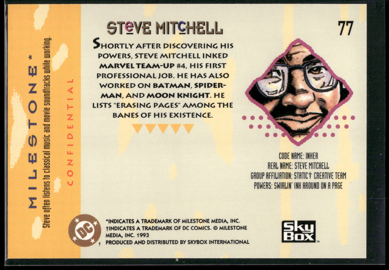 1993 SkyBox Milestone: The Dakota Universe #77 Steve Mitchell
