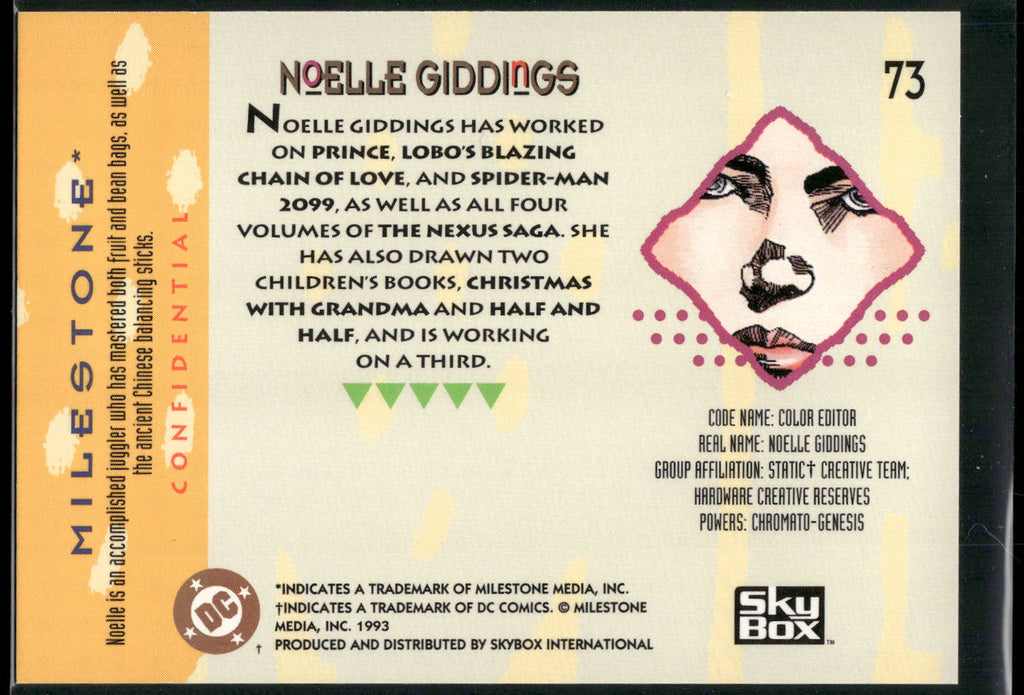 1993 SkyBox Milestone: The Dakota Universe #73 Noelle Giddings