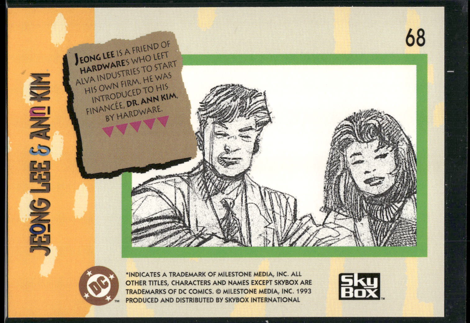 1993 SkyBox Milestone: The Dakota Universe #68 Jeong Lee &amp; Ann Kim