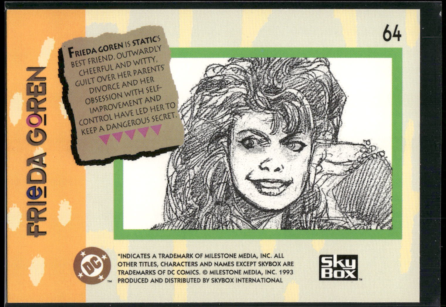 1993 SkyBox Milestone: The Dakota Universe #64 Frieda Goren