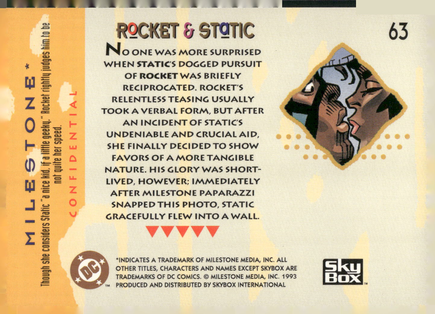 1993 SkyBox Milestone: The Dakota Universe #63 Rocket &amp; Static