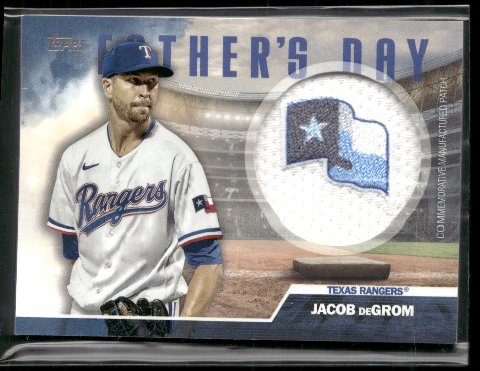 2023 Topps #FD-JD Jacob deGrom Father's Day Commemorative Team Patches