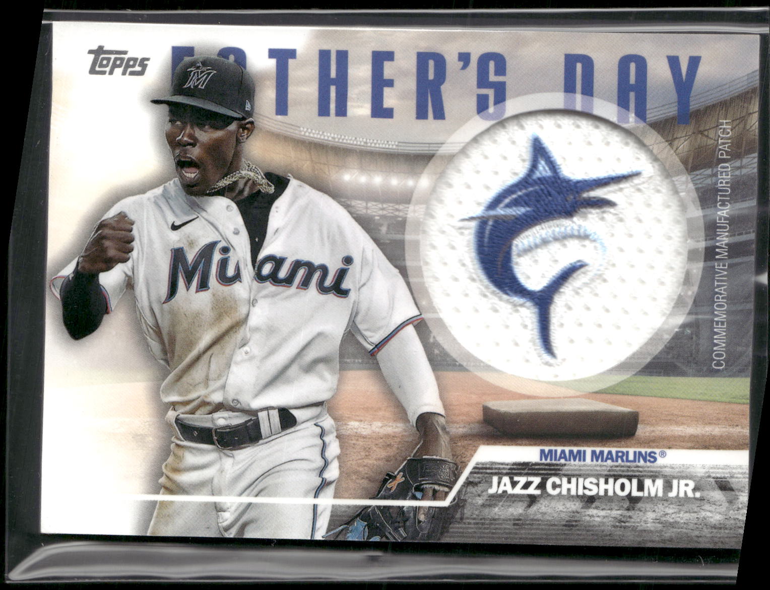 2023 Topps #FD-JC Jazz Chisholm Jr. Father's Day Commemorative Team Patches