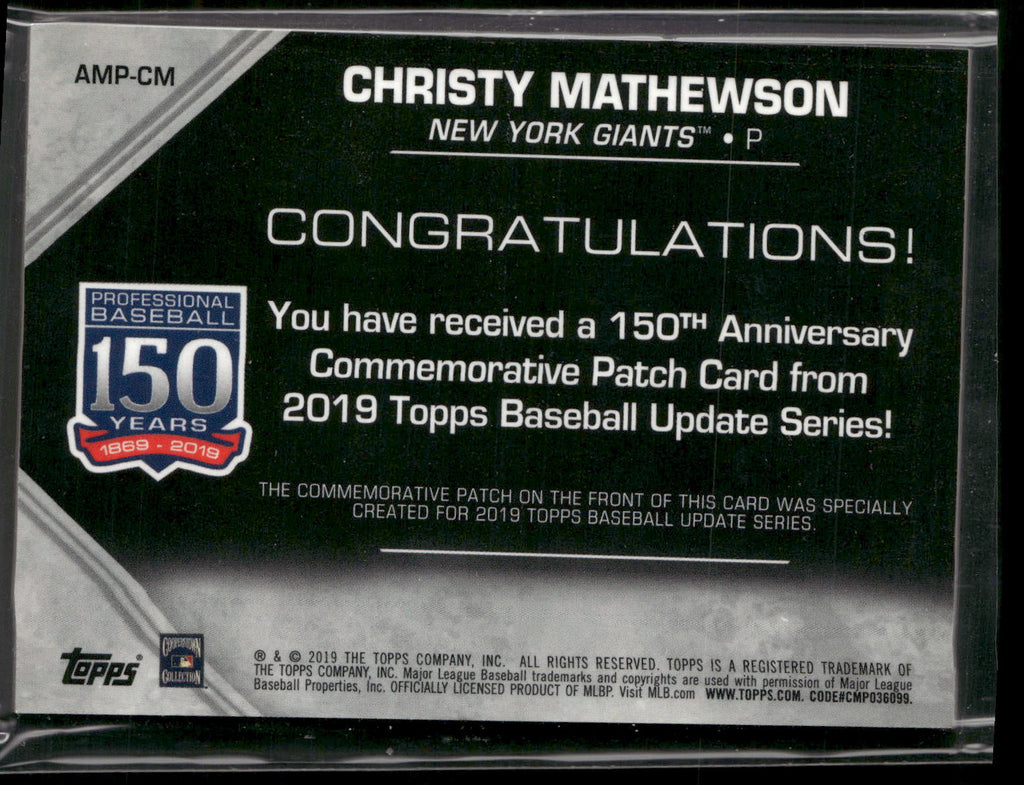 2019 Topps Update #AMP-CM Christy Mathewson Manufactured Patch