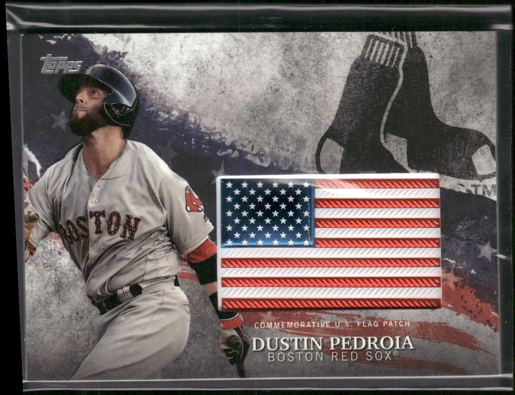 2018 Topps #IDML-DP Dustin Pedroia MLB Independence Day U.S. Flag Patch Relics