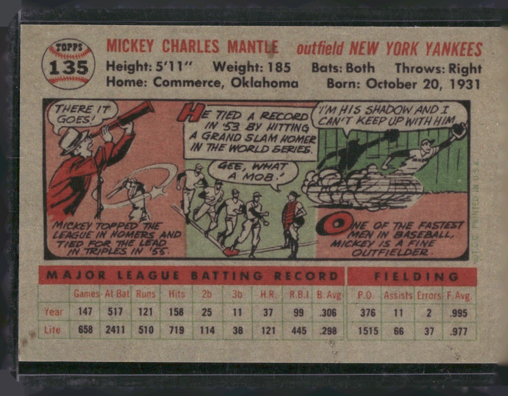 1983 BGHLI Reprint 1956 Topps #135 Mickey Mantle Reprint