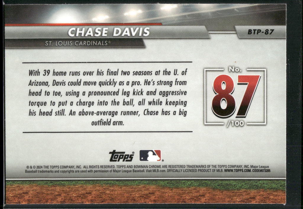 2024 Bowman #BTP-87 Chase Davis Bowman Scouts' Top 100