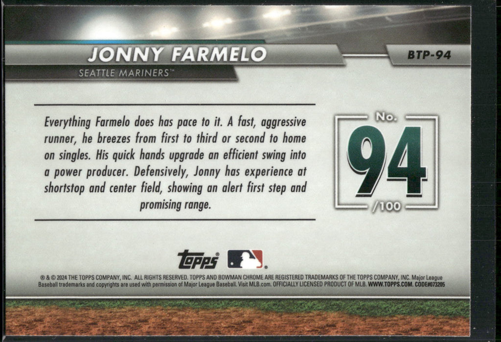 2024 Bowman #BTP-94 Jonny Farmelo Bowman Scouts' Top 100