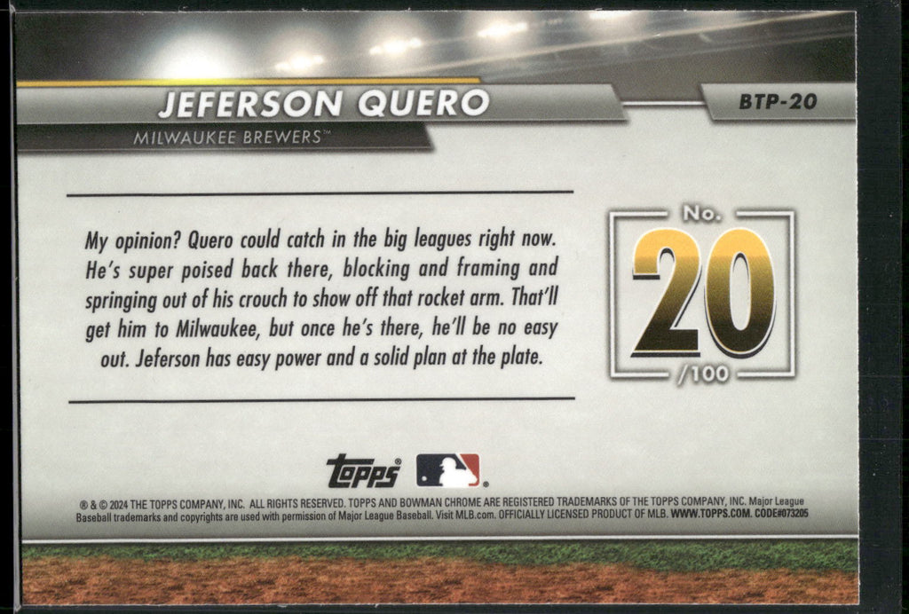 2024 Bowman #BTP-20 Jeferson Quero Bowman Scouts' Top 100