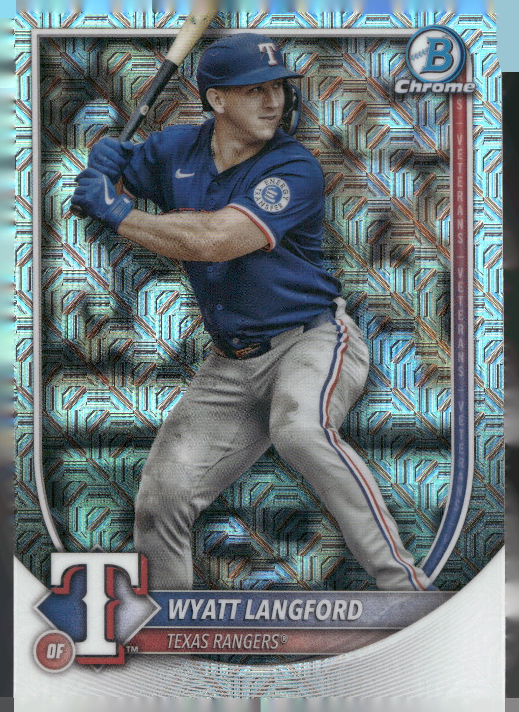 2025 Bowman Chrome #36 Wyatt Langford Mojo Refractors
