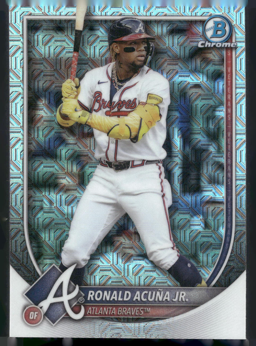 2025 Bowman #21 Ronald Acuña Jr. Chrome Base Set Mega Refractor