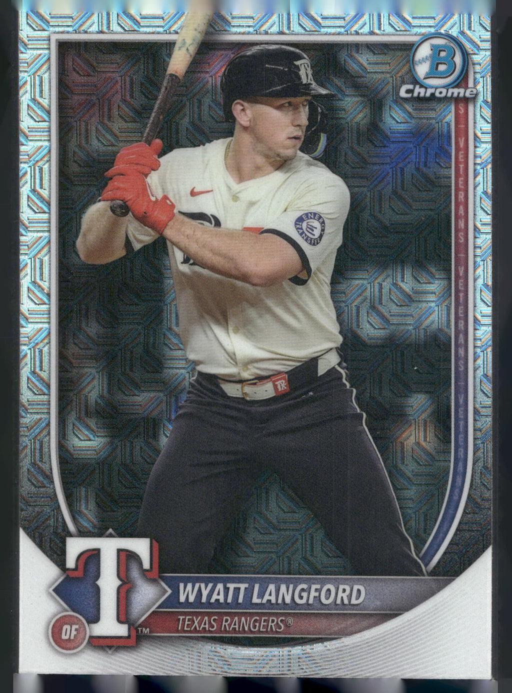 2025 Bowman #33 Wyatt Langford Chrome Base Set Mega Refractor