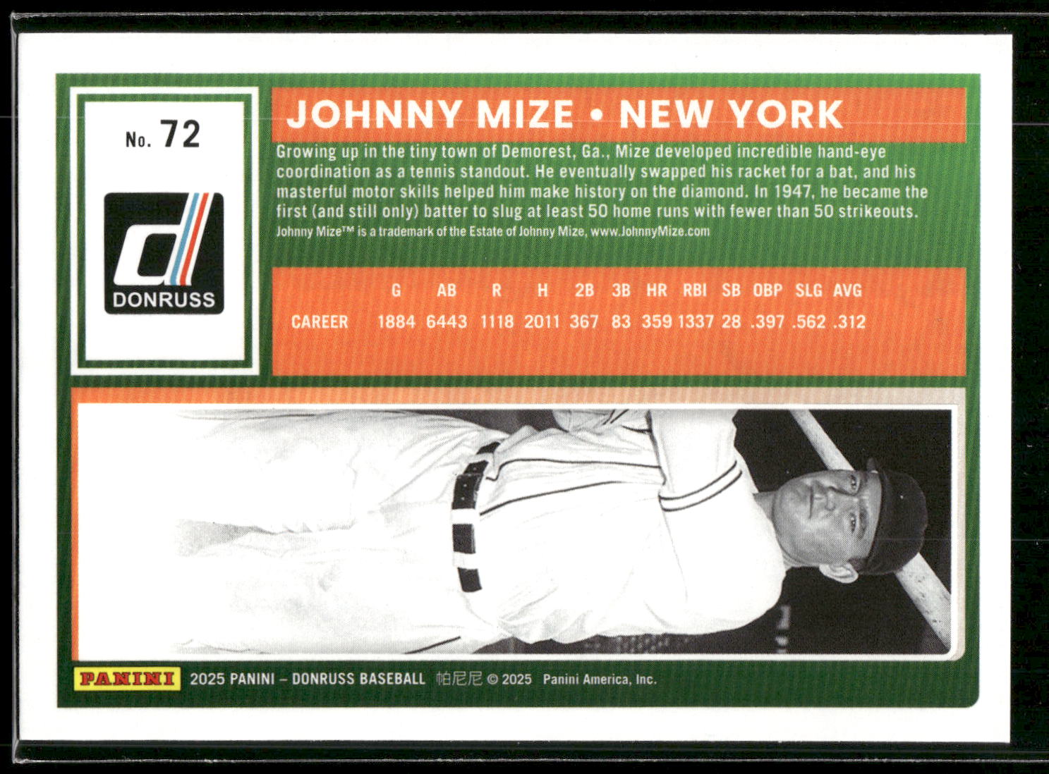2025 Donruss #72 Johnny Mize Liberty