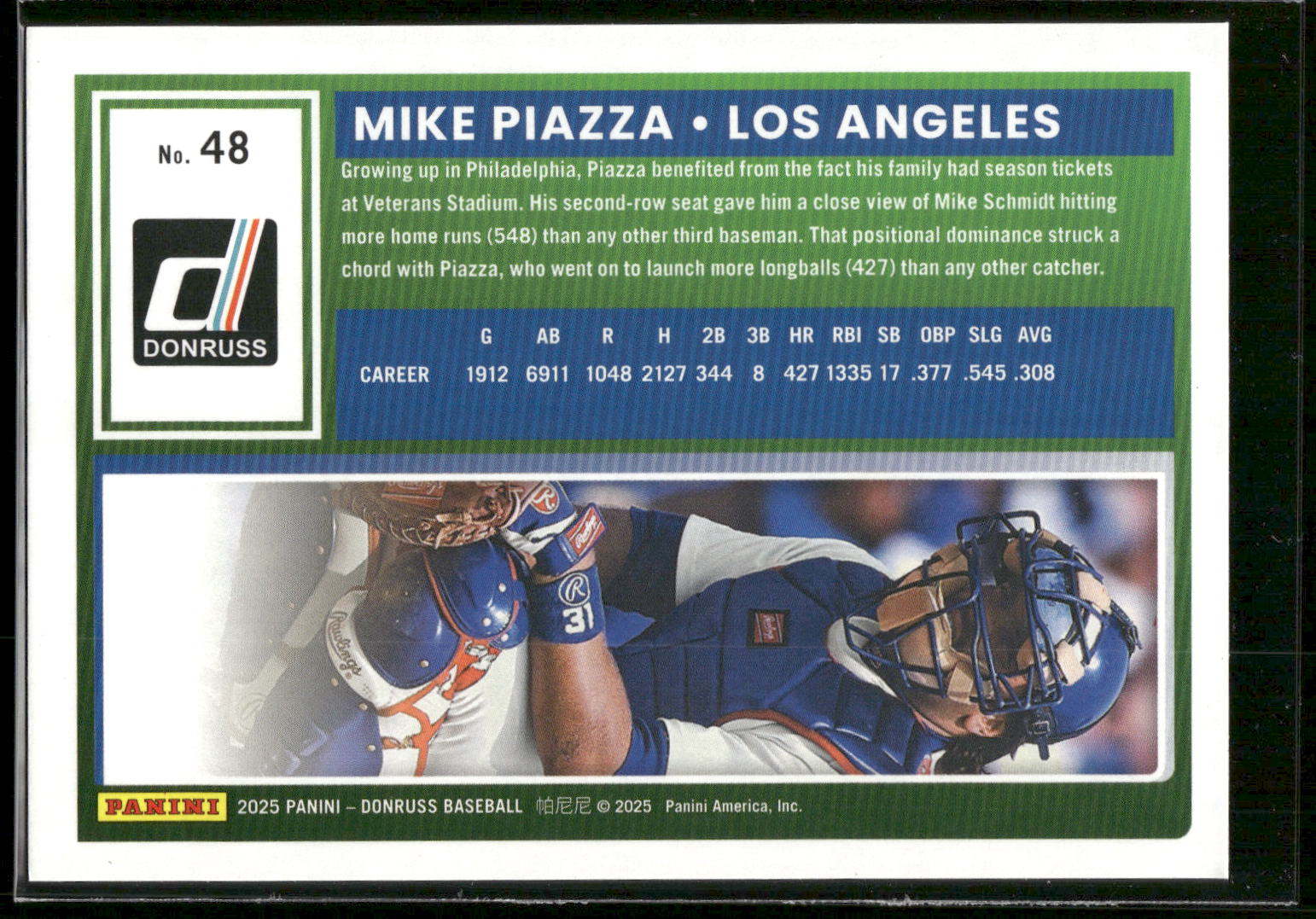2025 Donruss #48 Mike Piazza Red and Green Laser