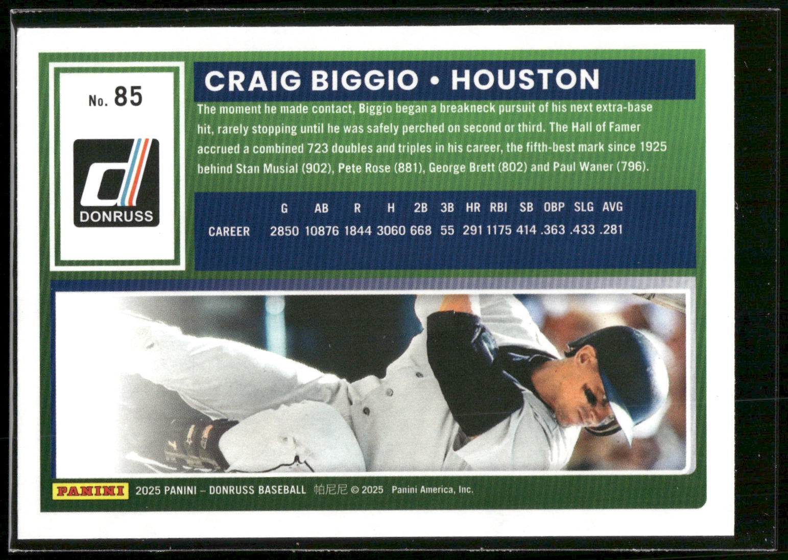 2025 Donruss #85 Craig Biggio Red and Blue