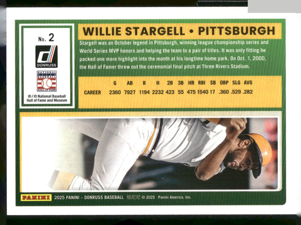 2025 Donruss #2 Willie Stargell Red and Blue