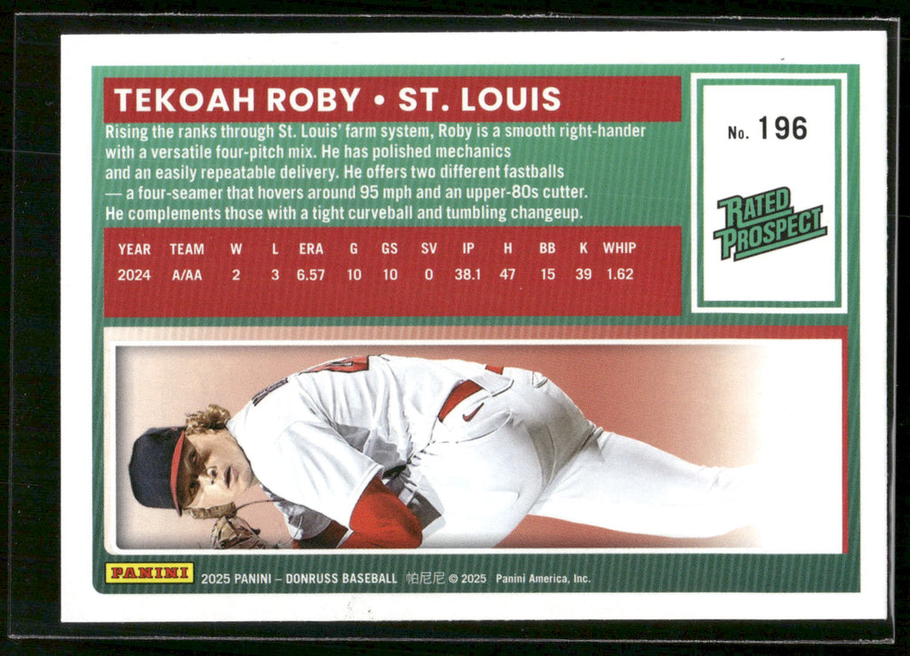 2025 Donruss #196 Tekoah Roby Red and Blue