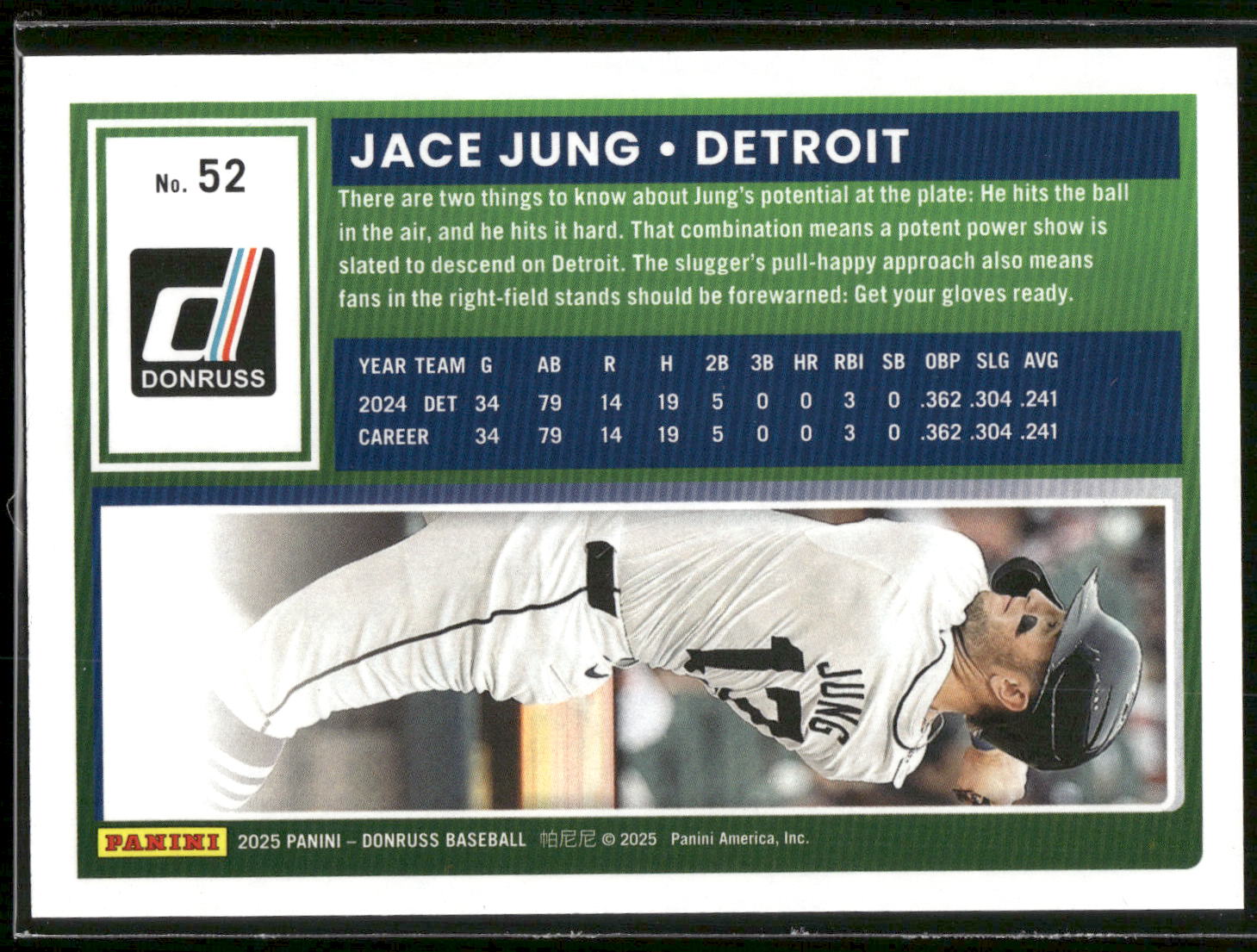2025 Donruss #52 Jace Jung Red and Blue