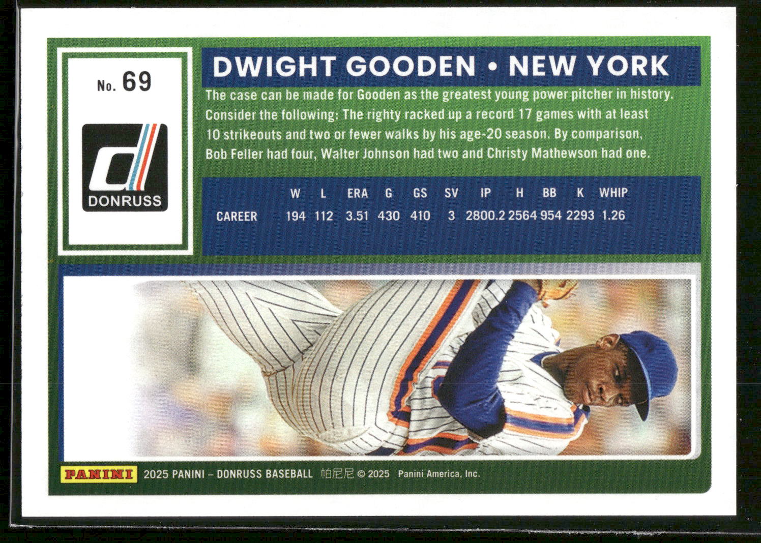 2025 Donruss #69 Dwight Gooden Red and Blue