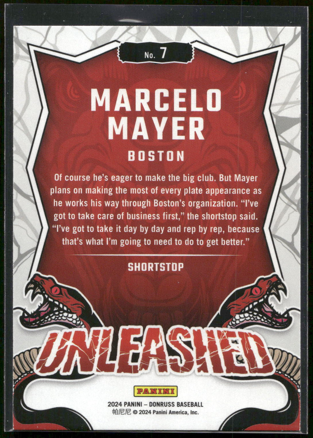 2024 Donruss #7 Marcelo Mayer Unleashed
